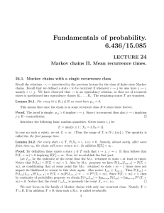 Fundamentals  of  probability. 6.436/15.085 24 LECTURE
