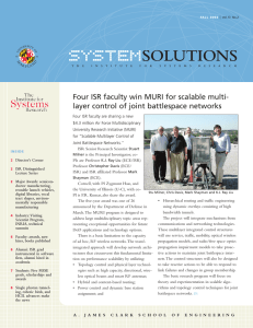 SYSTEM SOLUTIONS Four ISR faculty win MURI for scalable multi-