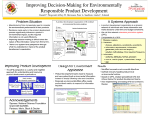 Improving Decision-Making for Environmentally Responsible Product Development Problem Situation A Systems Approach