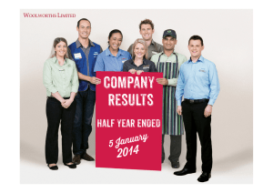 COMPANY RESULTS HALF YEAR ENDED
