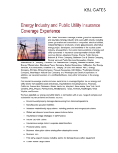 Energy Industry and Public Utility Insurance Coverage Experience