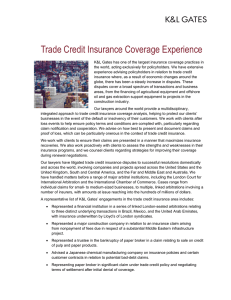Trade Credit Insurance Coverage Experience