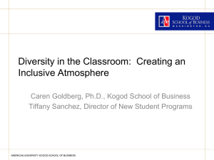 Diversity in the Classroom:  Creating an Inclusive Atmosphere