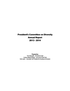 President’s Committee on Diversity Annual Report 2013 - 2014