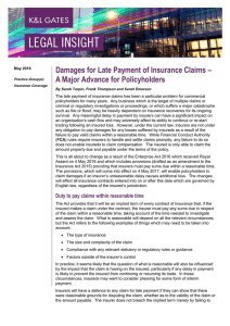 Damages for Late Payment of Insurance Claims –