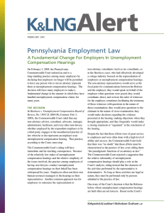 Pennsylvania Employment Law A Fundamental Change For Employers In Unemployment Compensation Hearings