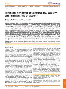 Triclosan: environmental exposure, toxicity and mechanisms of action