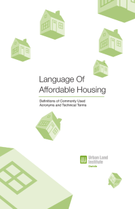 Language Of Affordable Housing Definitions of Commonly Used Acronyms and Technical Terms