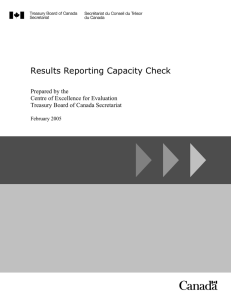 Results Reporting Capacity Check Prepared by the Centre of Excellence for Evaluation