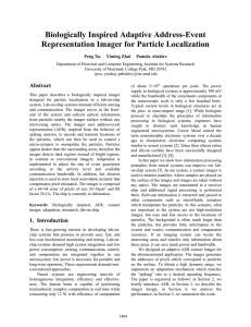 Biologically Inspired Adaptive Address-Event Representation Imager for Particle Localization