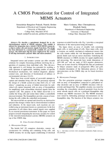 A CMOS Potentiostat for Control of Integrated MEMS Actuators
