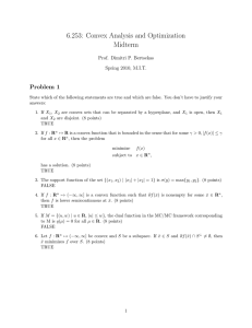 6.253:  Convex Analysis and Optimization Midterm Problem  1