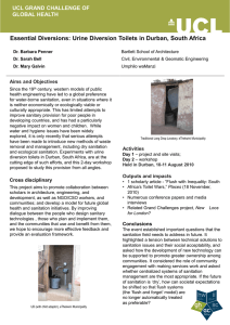 Essential Diversions: Urine Diversion Toilets in Durban, South Africa GLOBAL HEALTH