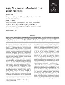 Magic Structures of H-Passivated 110 Silicon Nanowires ⟨