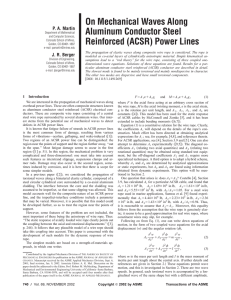 On Mechanical Waves Along Aluminum Conductor Steel Reinforced (ACSR) Power Lines