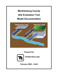 Mecklenburg County Site Evaluation Tool Model Documentation