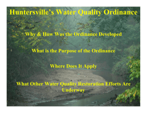Huntersville’s Water Quality Ordinance