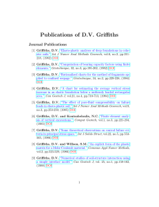 Publications of D.V. Griffiths Journal Publications
