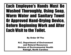 Each Employee's Hands Must Be Washed Thoroughly, Using Soap,