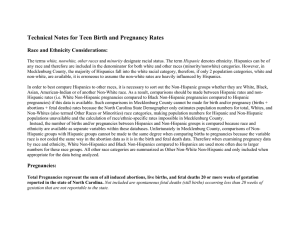 Technical Notes for Teen Birth and Pregnancy Rates