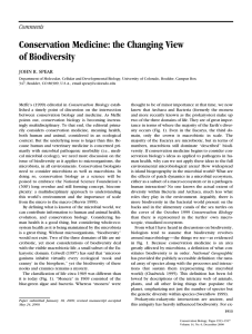 Conservation Medicine: the Changing View of Biodiversity Comments