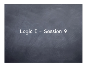 Logic I - Session 9