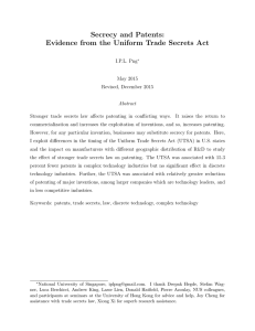 Secrecy and Patents: Evidence from the Uniform Trade Secrets Act