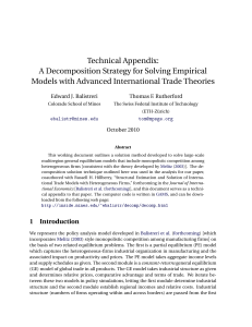 Technical Appendix: A Decomposition Strategy for Solving Empirical