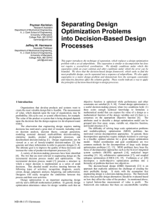Separating Design Optimization Problems  Peyman Karimian