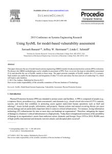 Using SysML for model-based vulnerability assessment ScienceDirect Soroush Bassam *, Jeffrey W. Herrmann