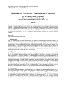 Proceedings of the 2007 Industrial Engineering Research Conference