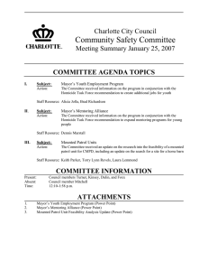 Community Safety Committee Charlotte City Council Meeting Summary January 25, 2007