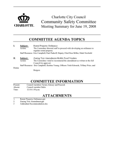 Community Safety Committee Charlotte City Council Meeting Summary for June 19, 2008
