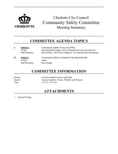 Community Safety Committee Charlotte City Council Meeting Summary COMMITTEE AGENDA TOPICS