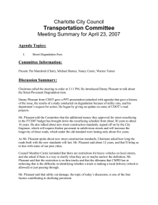 Transportation Committee Charlotte City Council Meeting Summary for April 23, 2007