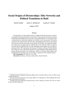 Social Origins of Dictatorships: Elite Networks and Political Transitions in Haiti