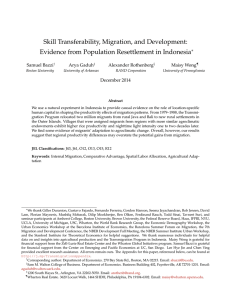 Skill Transferability, Migration, and Development: Evidence from Population Resettlement in Indonesia ∗