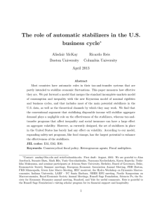 The role of automatic stabilizers in the U.S. business cycle ⇤ Alisdair McKay