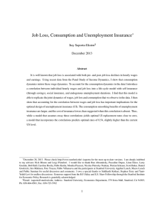 Job Loss, Consumption and Unemployment Insurance ∗ Itay Saporta-Eksten December 2013