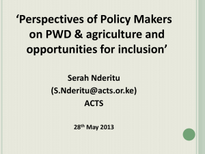 ‘Perspectives of Policy Makers on PWD &amp; agriculture and opportunities for inclusion’