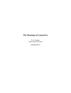 The Meanings of Connectives R. E. Jennings Simon Fraser University
