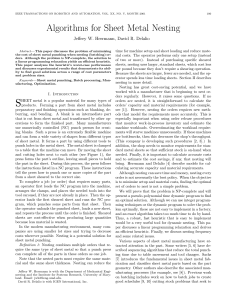 Algorithms for Sheet Metal Nesting Jeffrey W. Herrmann, David R. Delalio