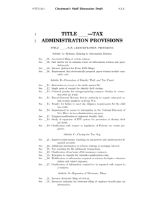 TITLE ADMINISTRATION PROVISIONS 1 2
