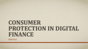 CONSUMER PROTECTION IN DIGITAL FINANCE SUBTITLE