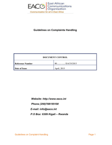Guidelines on Complaints Handling Website: Phone (250)788155100