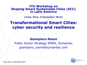 Transformational Smart Cities: cyber security and resilience ITU Workshop on