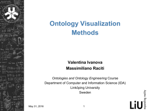 Ontology Visualization Methods Valentina Ivanova Massimiliano Raciti