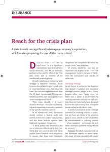Reach for the crisis plan insurance