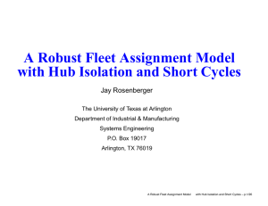 A Robust Fleet Assignment Model with Hub Isolation and Short Cycles