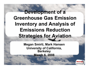 Development of a Greenhouse Gas Emission Inventory and Analysis of Emissions Reduction
